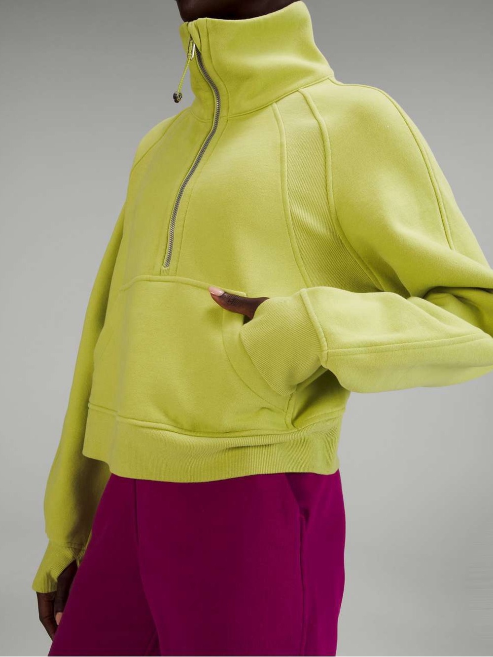RARE Lululemon Scuba Funnel Neck Half Zip in Wasabi Green